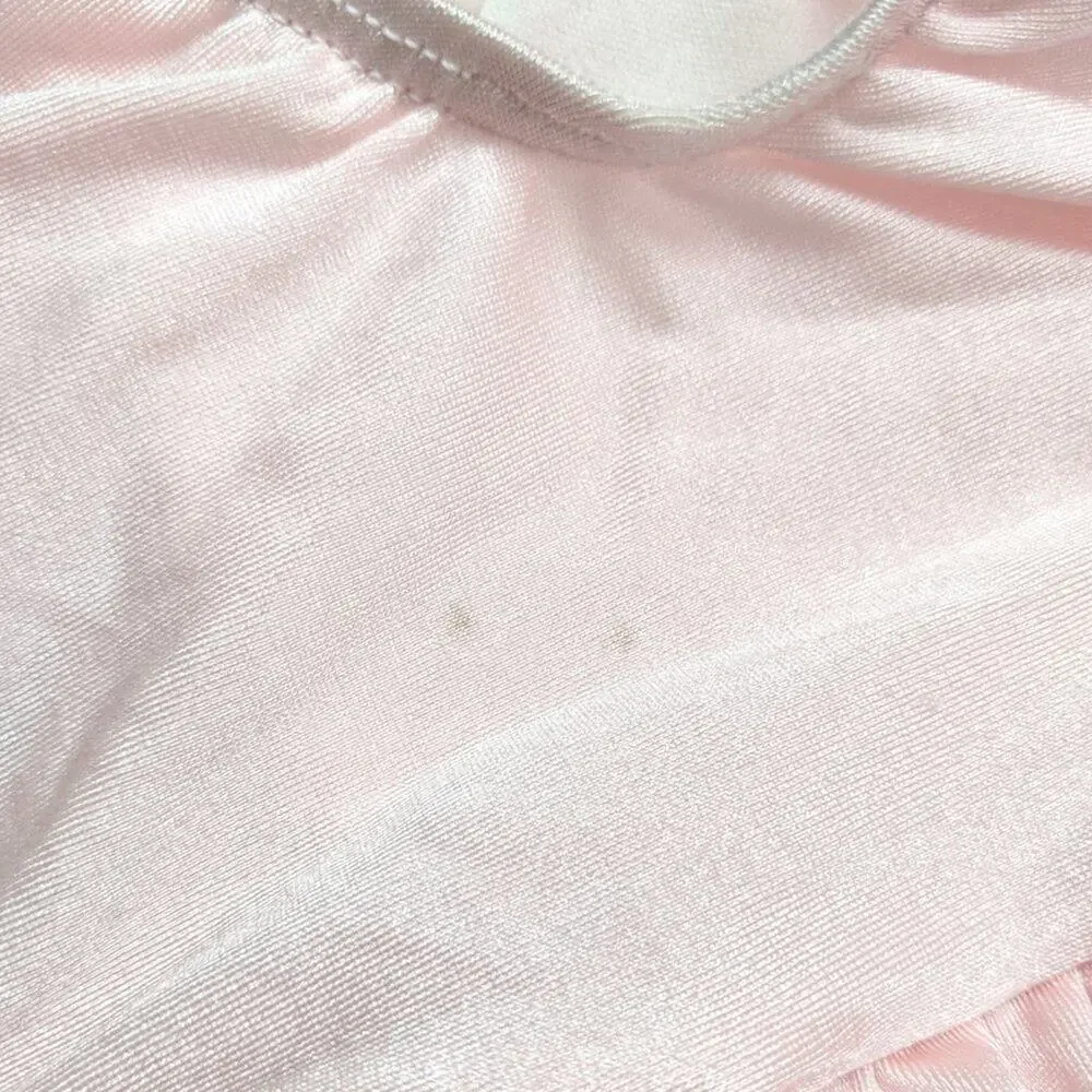 Vintage Oshkosh B'gosh Swimsuit Baby Girls Size 12m Pink Heart Ruffle